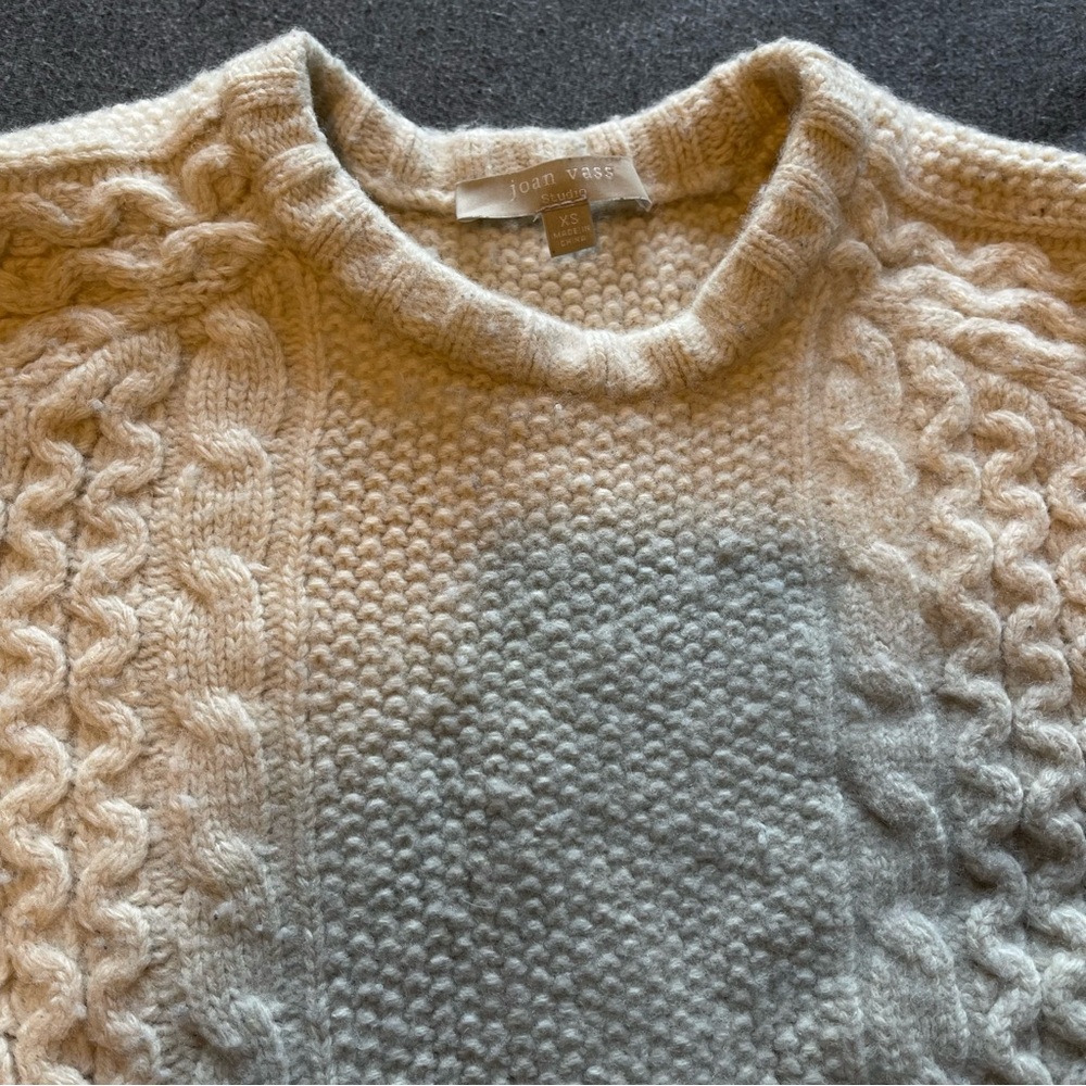 Joan Vass cream white knit sweater